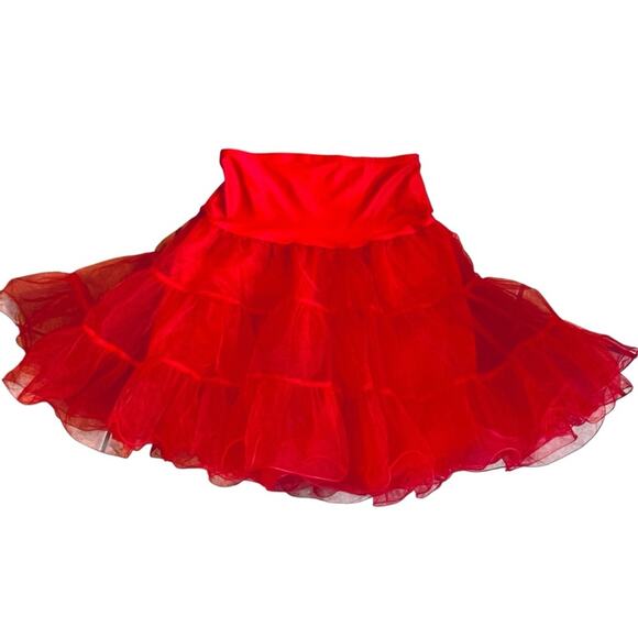 Grace Karin Women’s XL NWT Red Petticoat Crinoline Tutu Underskirt Tea Length - Picture 3 of 12